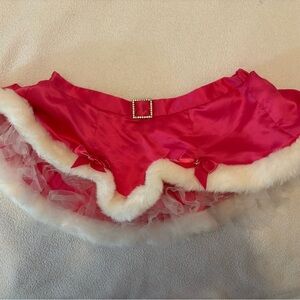 VS Satin Skirt with Faux Fur Trim
